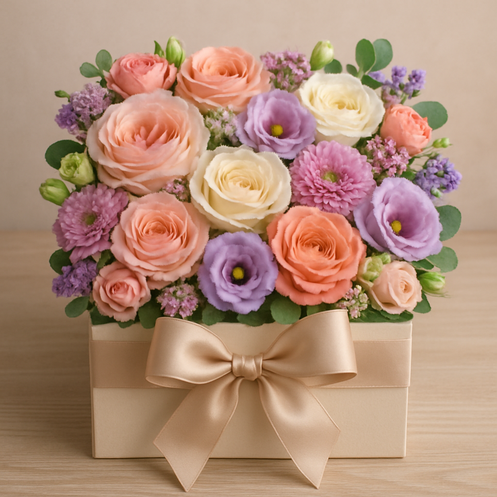 Geschenkbox mit Blumen